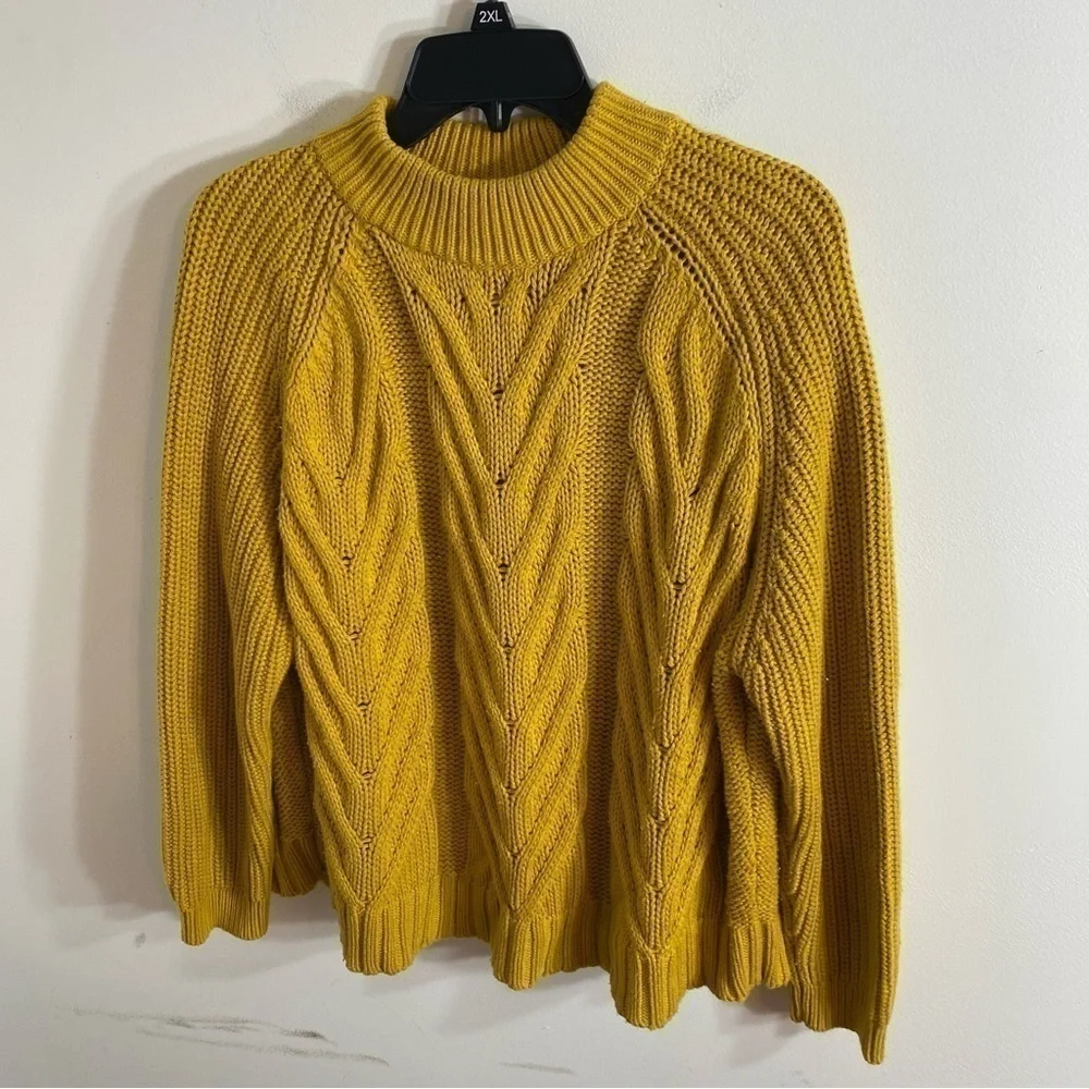 J.Crew Mustard Yellow Thick Knit Sweater Small Women’s